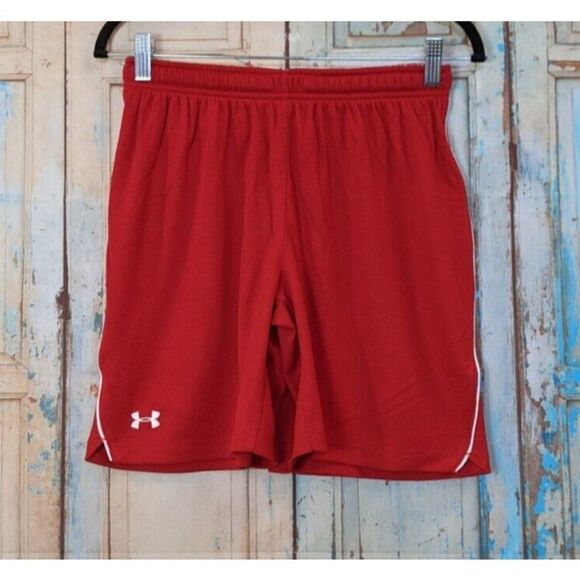Under Armour Mens Size Small Red Elastic Waist Pull On Training Athletic Shorts - Picture 1 of 7